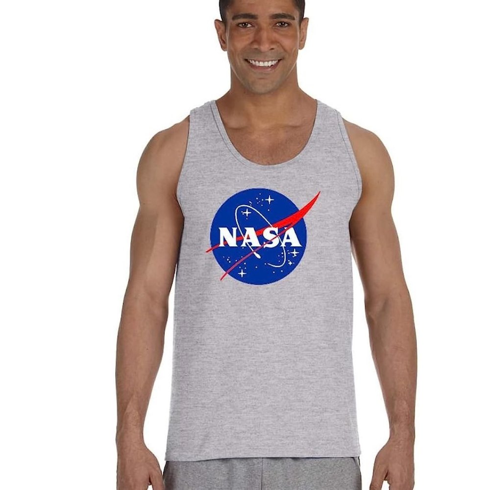 Mens NASA Gray Mari Tank Top Size Small Medium Logo Space Rocket NWT